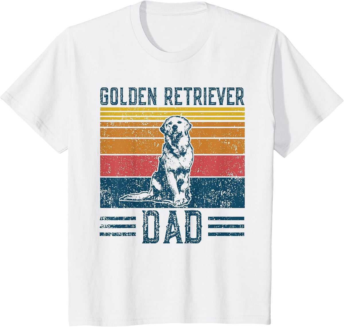 Dog Golden Dad - Vintage Golden Retriever Dad T-Shirt - White