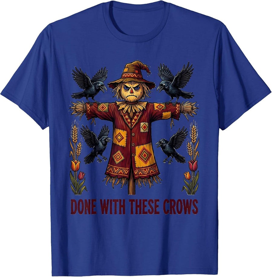 Done With These Crows Fawk Off Crow Design T-Shirt - Royal Blue