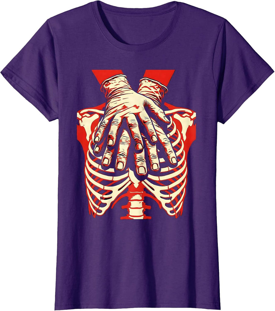 Women's EMT CPR Rescue Graphic Design Gift T-Shirt - Purple