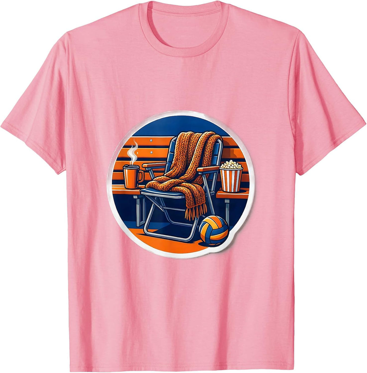 Volleyball Mom Bleacher Life Graphic T-Shirt - Pink