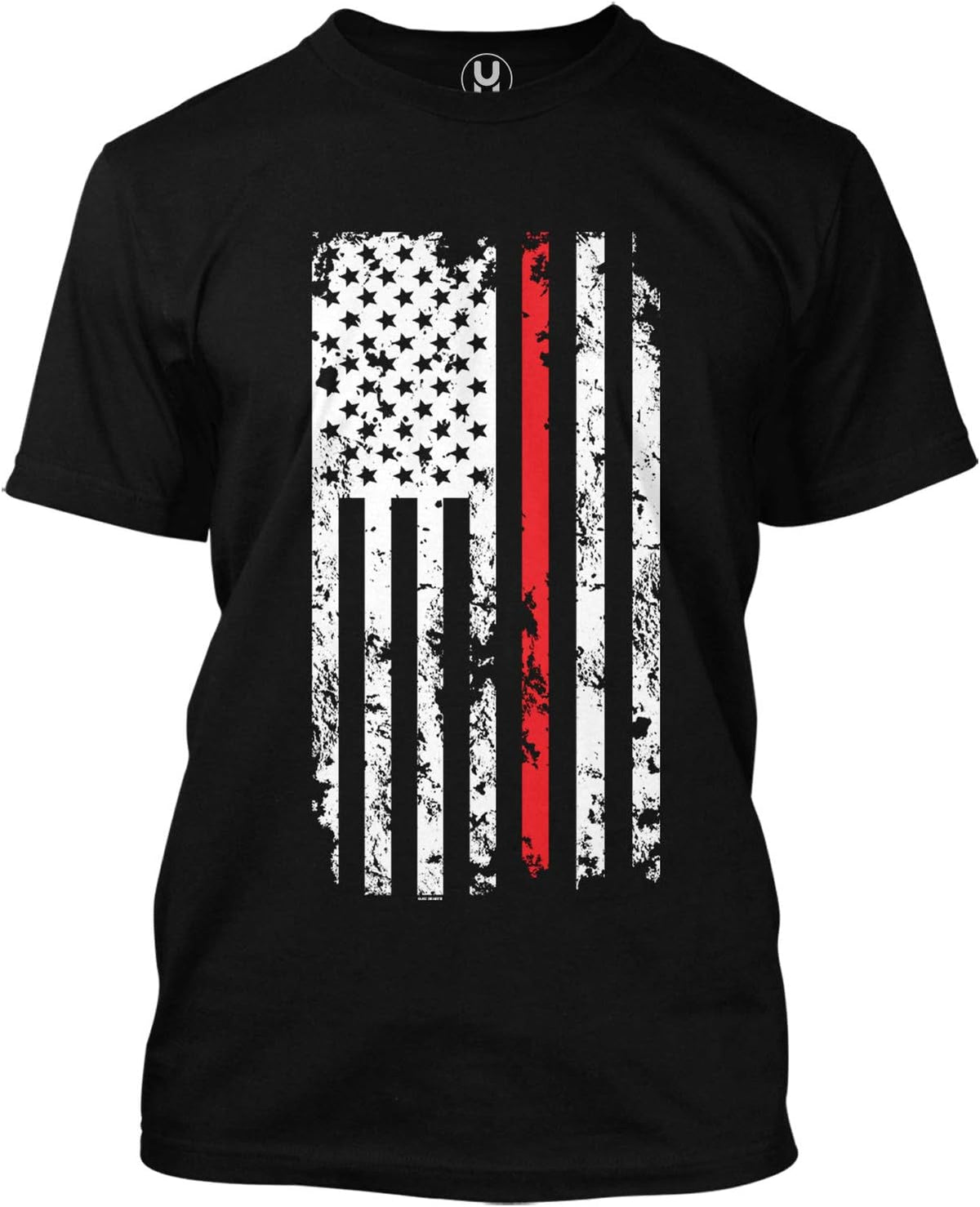 Red Line American Flag - Firefighter Support Men's T-Shirt - Black