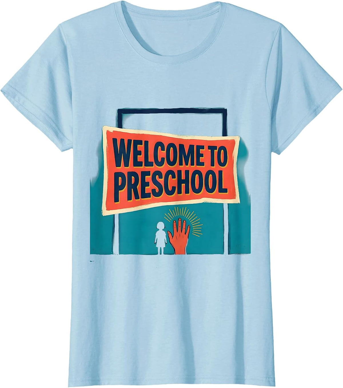 Welcome To Preschool Playful Teacher Appreciation Back T-Shirt - Baby Blue