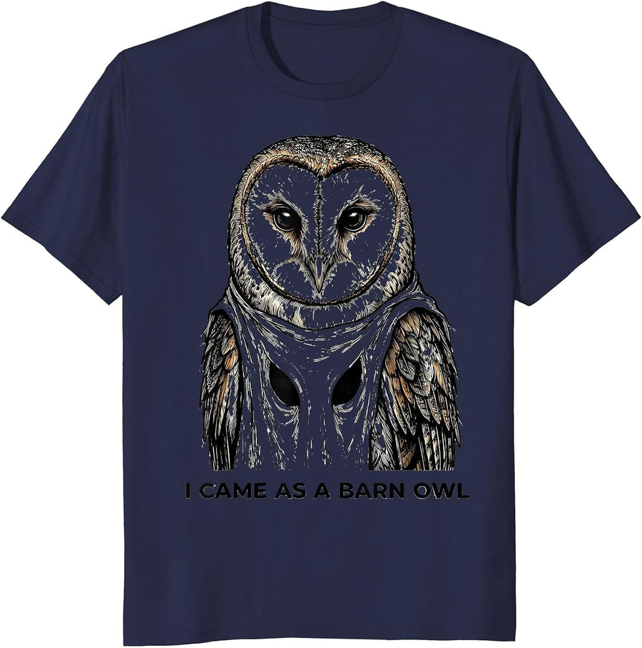I Came As A Barn Owl Funny Pet Bird Lover Halloween Costume T-Shirt - Navy Blue