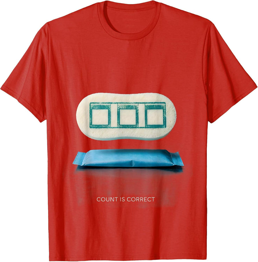 Men's Count Is Correct Minimalist Surgical Tech Humor Appreciation T-Shirt - Red