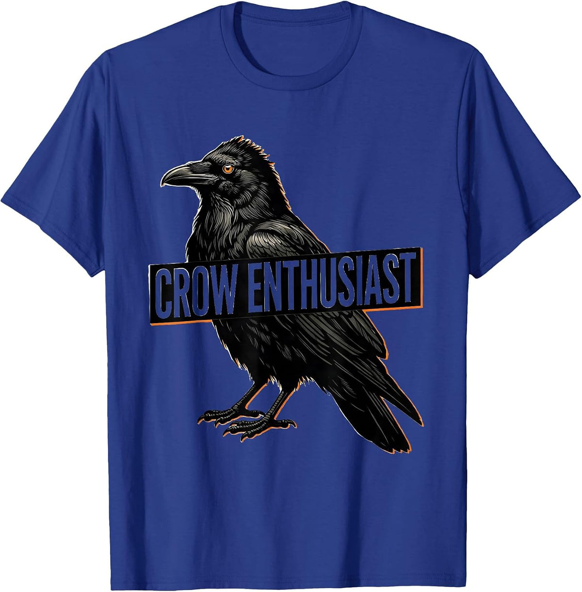 Crow Enthusiast Gothic Nature Bird Silhouette Art T-Shirt - Royal Blue