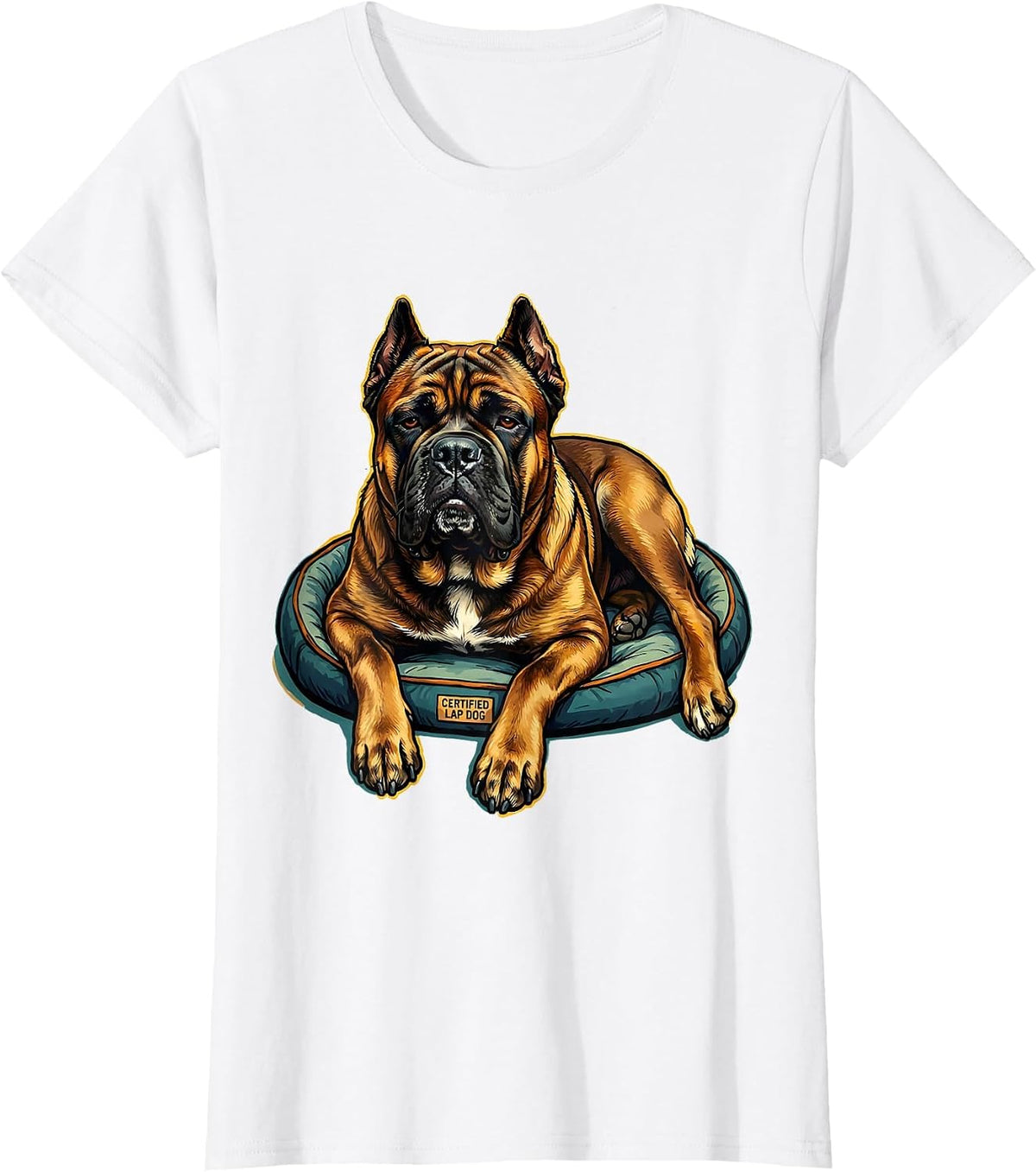 Certified Lap Dog Funny Cane Corso Dog Owner Humor T-Shirt - White
