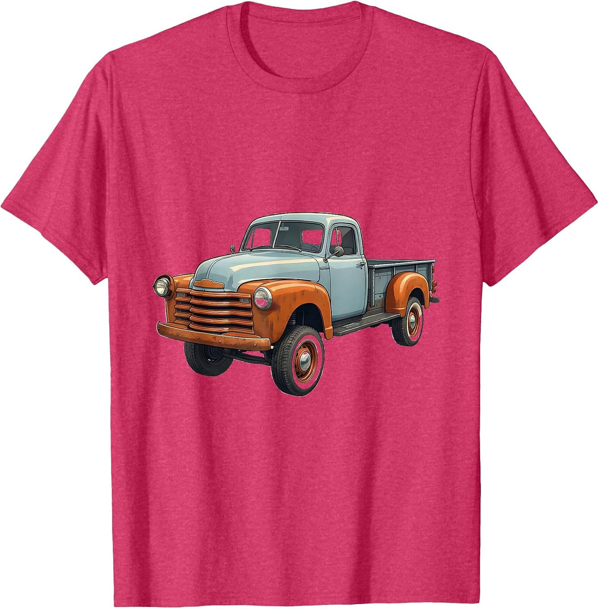 Exploded Pickup Truck Classic Car Guy Funny T-Shirt - Red Heather