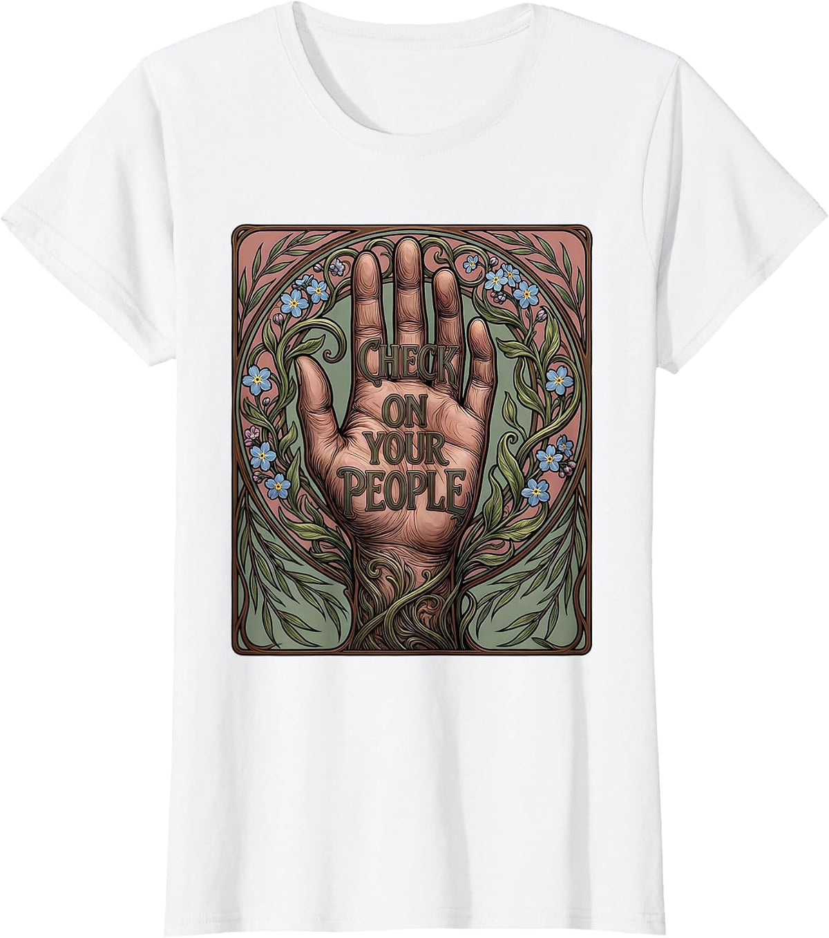 Check On Your People Mental Health Matters Design T-Shirt - White