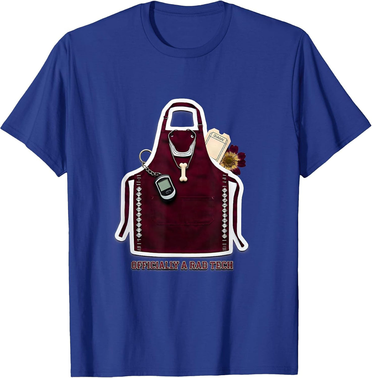 Officially A Rad Tech Funny Radiologic Technologist X-ray T-Shirt - Royal Blue