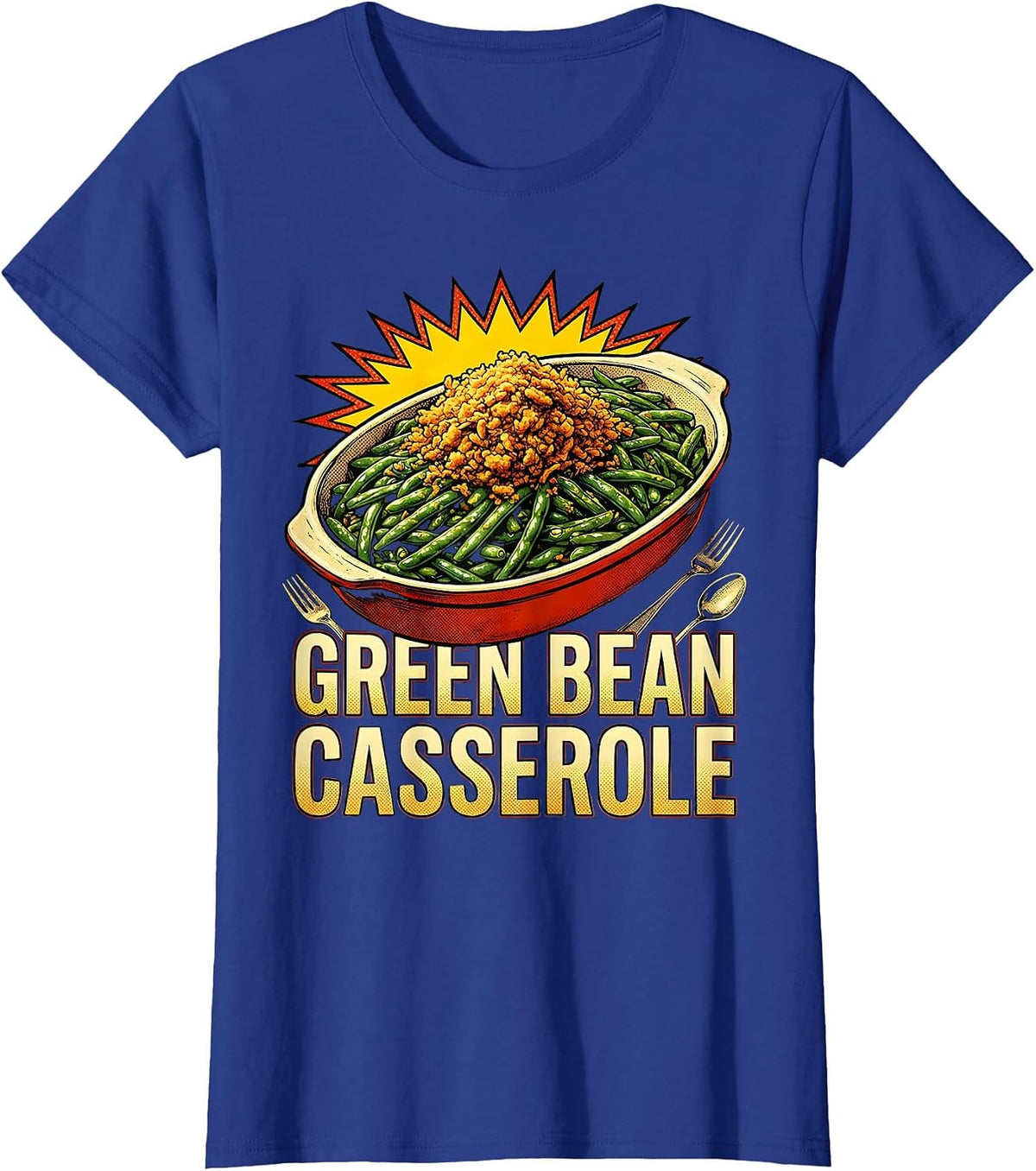 Women's Green Bean Casserole Thanksgiving Bootleg 90's Rap Rock T-Shirt - Royal Blue