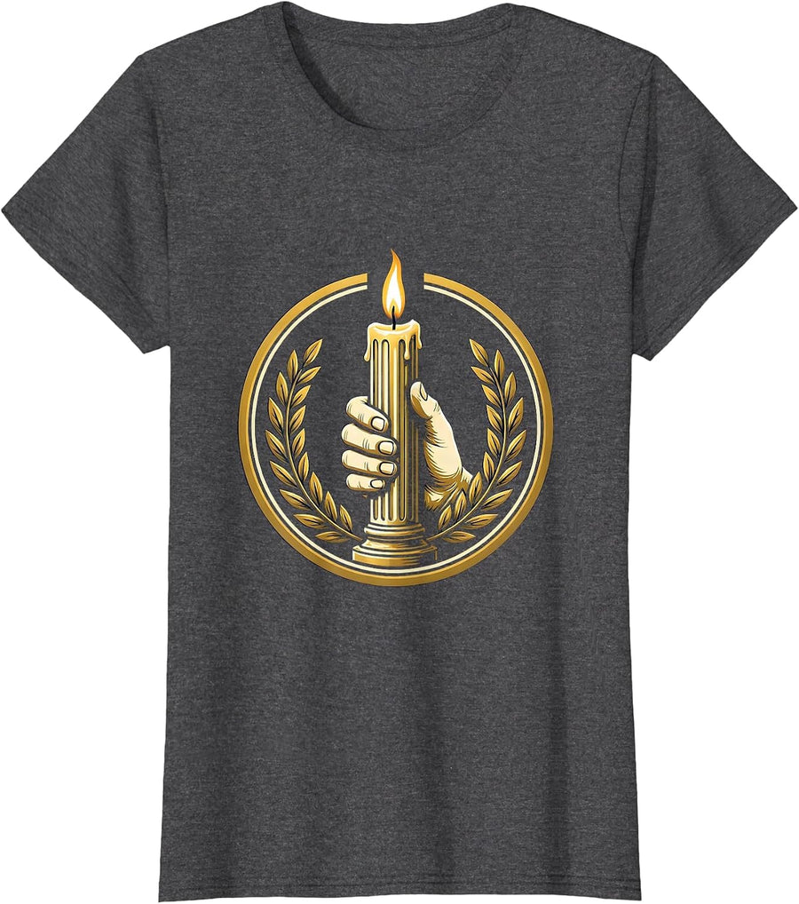 Women's Free Speech Candlelight Illustration Graphic T-Shirt - Dark Heather Grey