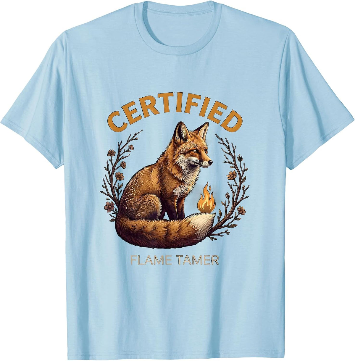 Men's Certified Flame Tamer Firefighter Graphic Design T-Shirt - Baby Blue