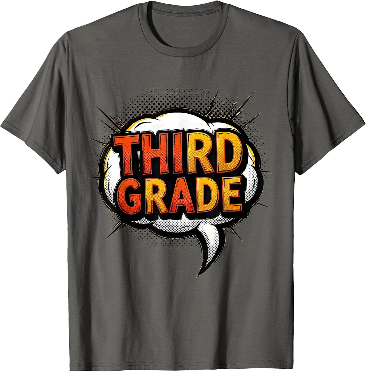 Third Grade Retro Teacher Student Back To School T-Shirt - Asphalt Grey