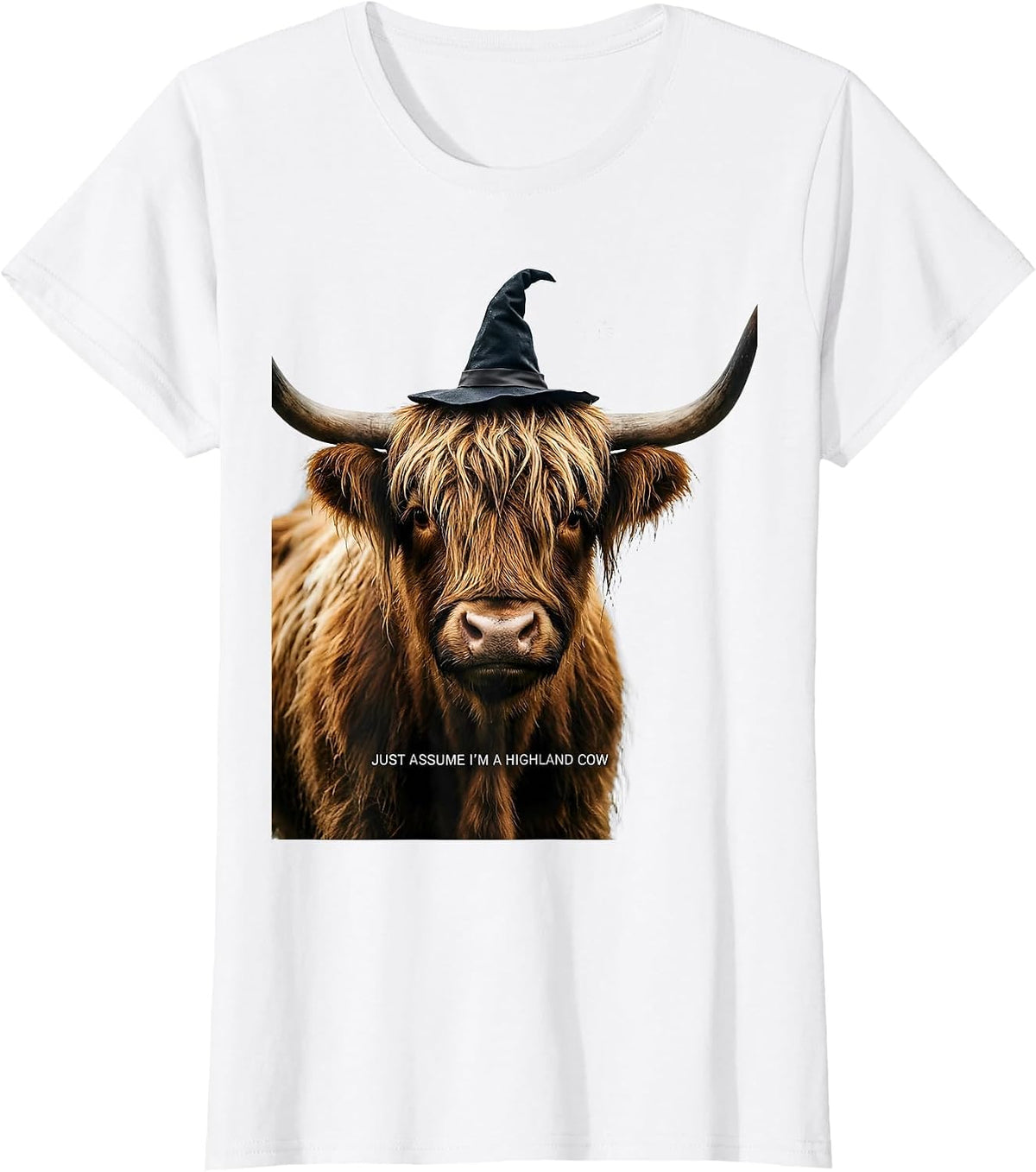 Just Assume I'm A Highland Cow Funny Highland Cow Lover T-Shirt - White