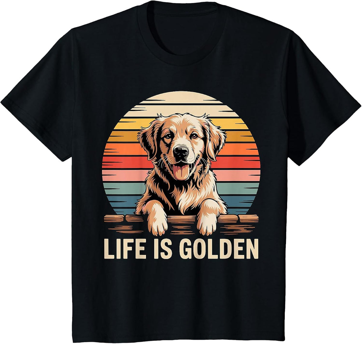 Life is Golden Retriever Shirt for Dog Lovers Tees T-Shirts Men Women - Black