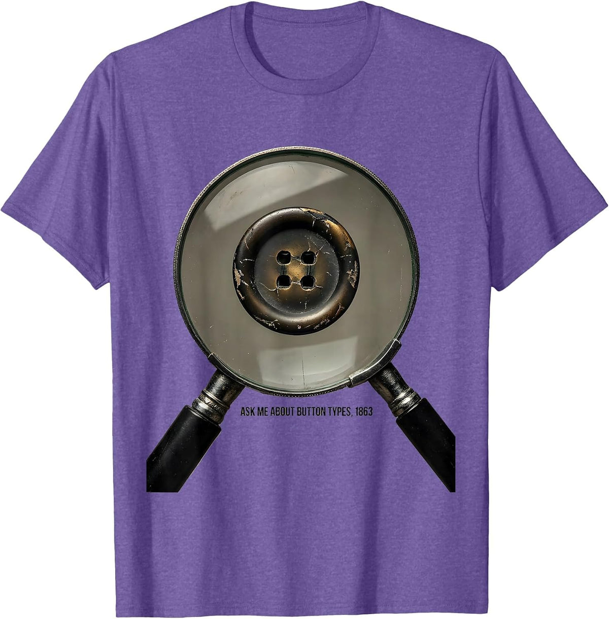Men's Ask Me About Button Types 1863 Funny History Teacher Gift T-Shirt - Purple Heather