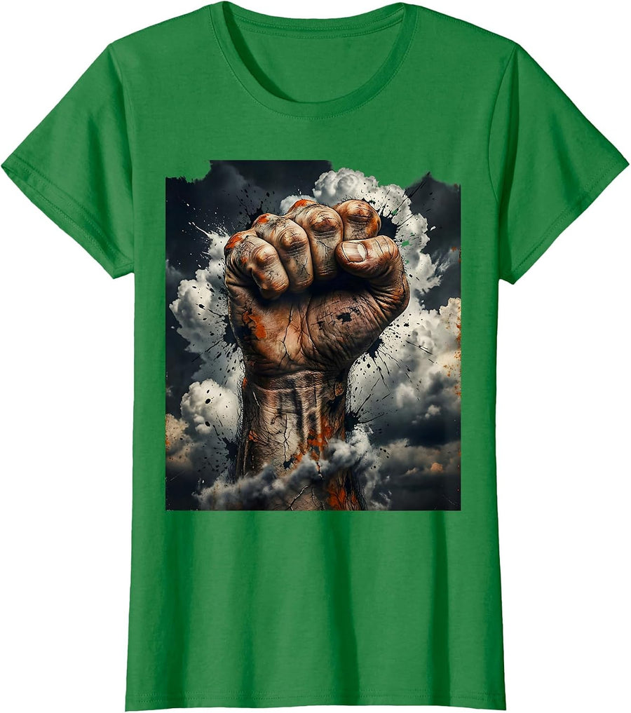 Women's Prove Me Wrong Fist Above Storm Clouds Graphic T-Shirt - Kelly Green
