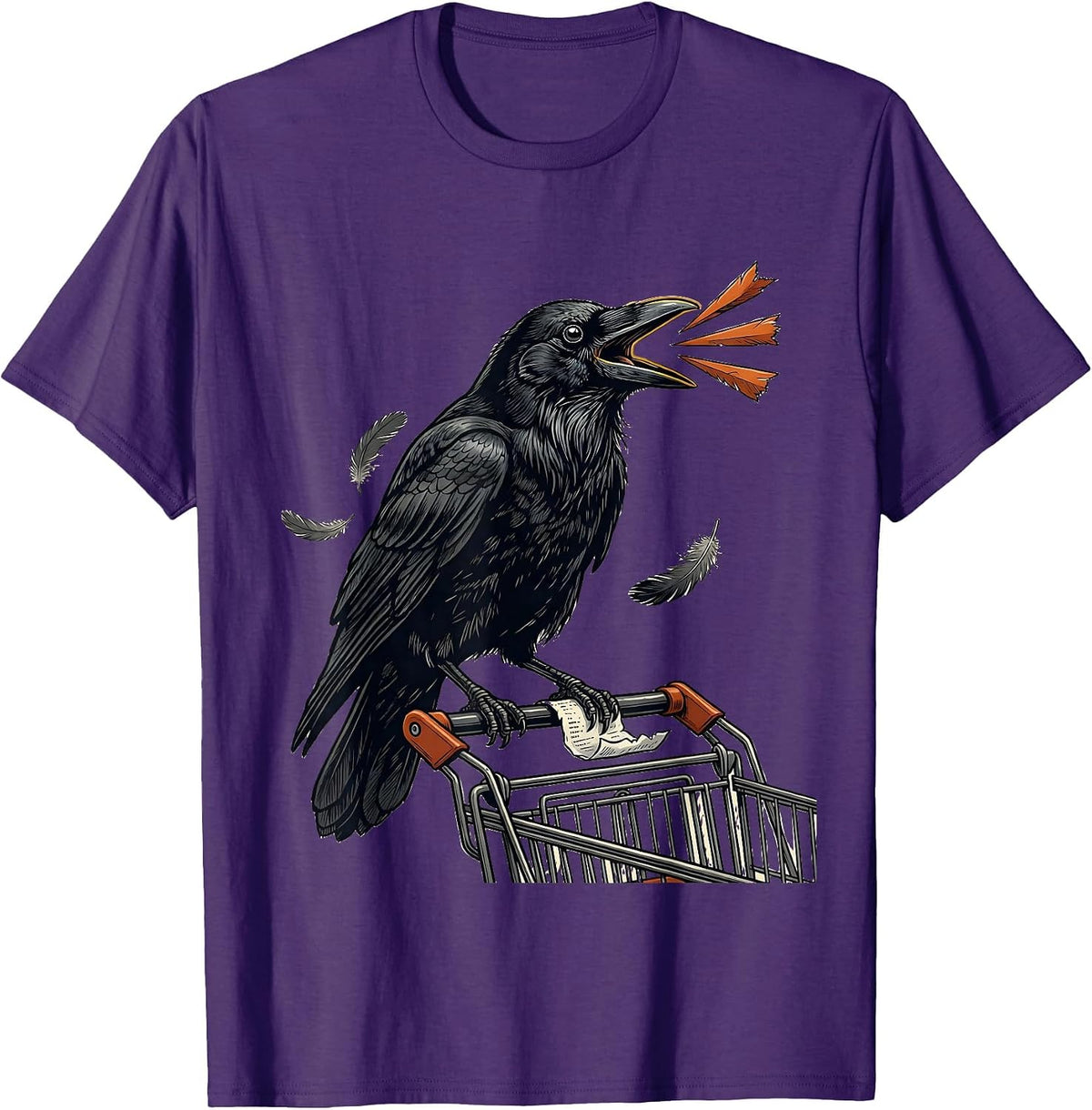 Men's Crow Profanity Pun Humor Gothic Dark Bird Lover T-Shirt - Purple