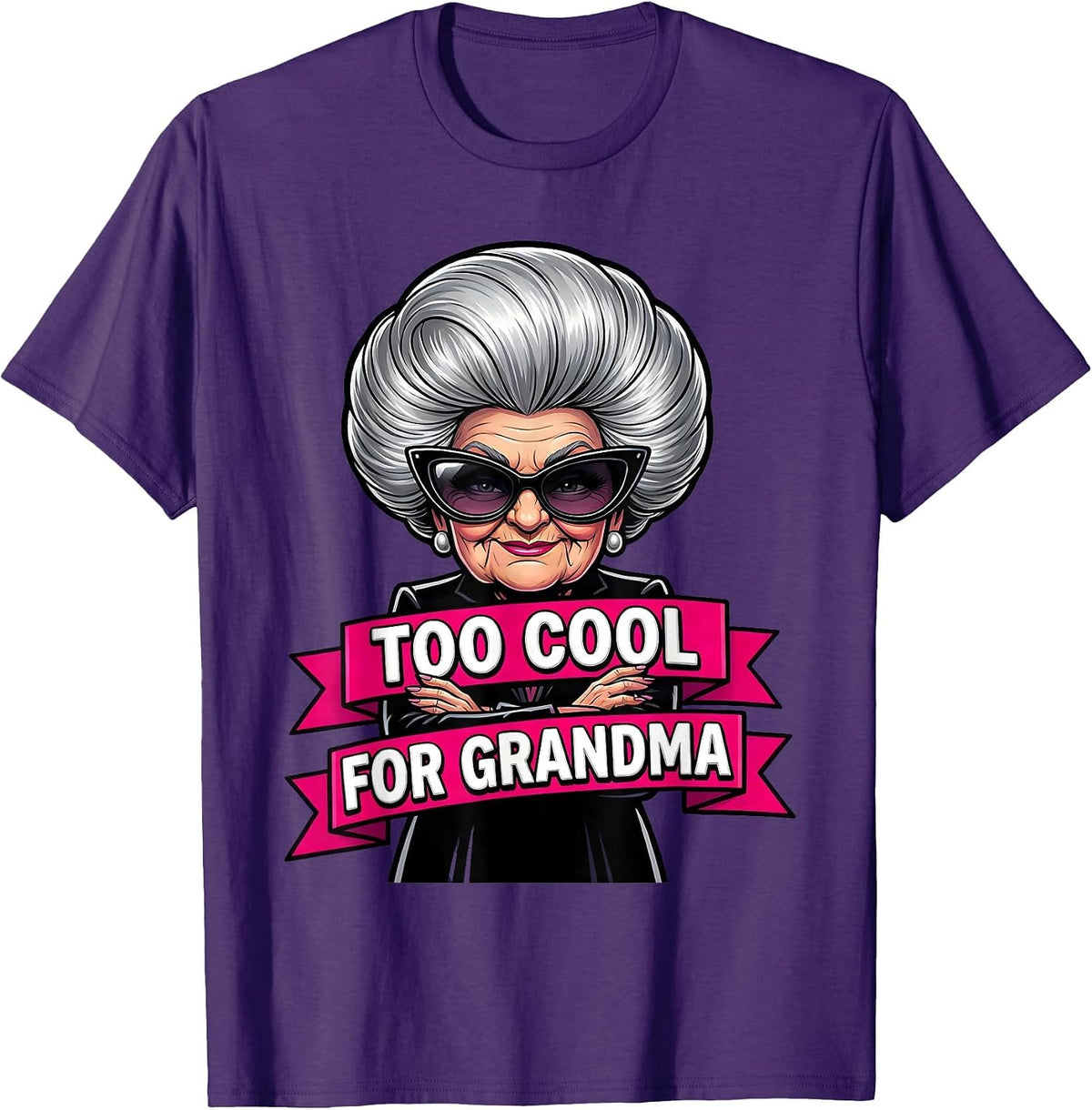 Men's Too Cool For Grandma Funny Gigi Design T-Shirt - Purple