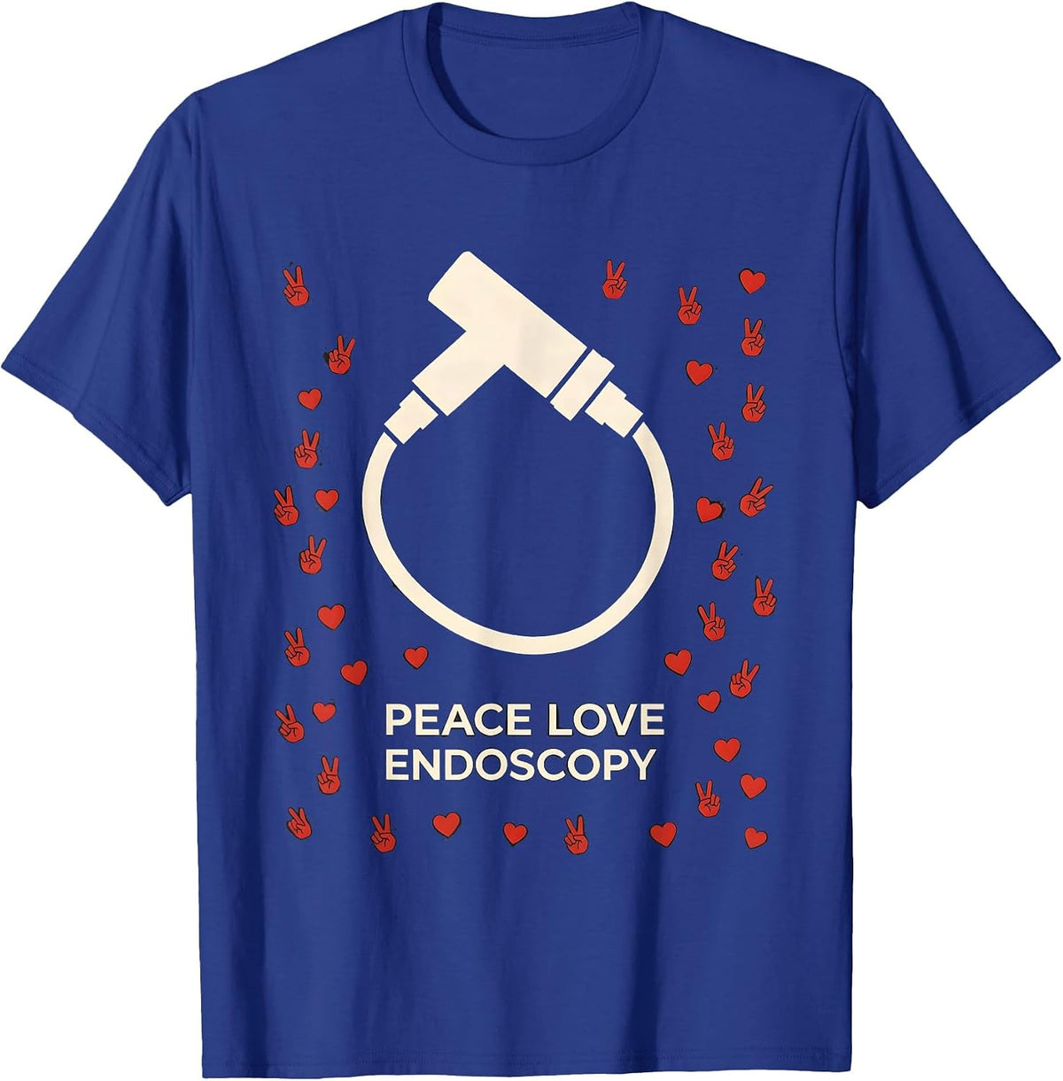 Men's Peace Love Endoscopy Funny Surgical Tech Surgeon Gifts T-Shirt - Royal Blue