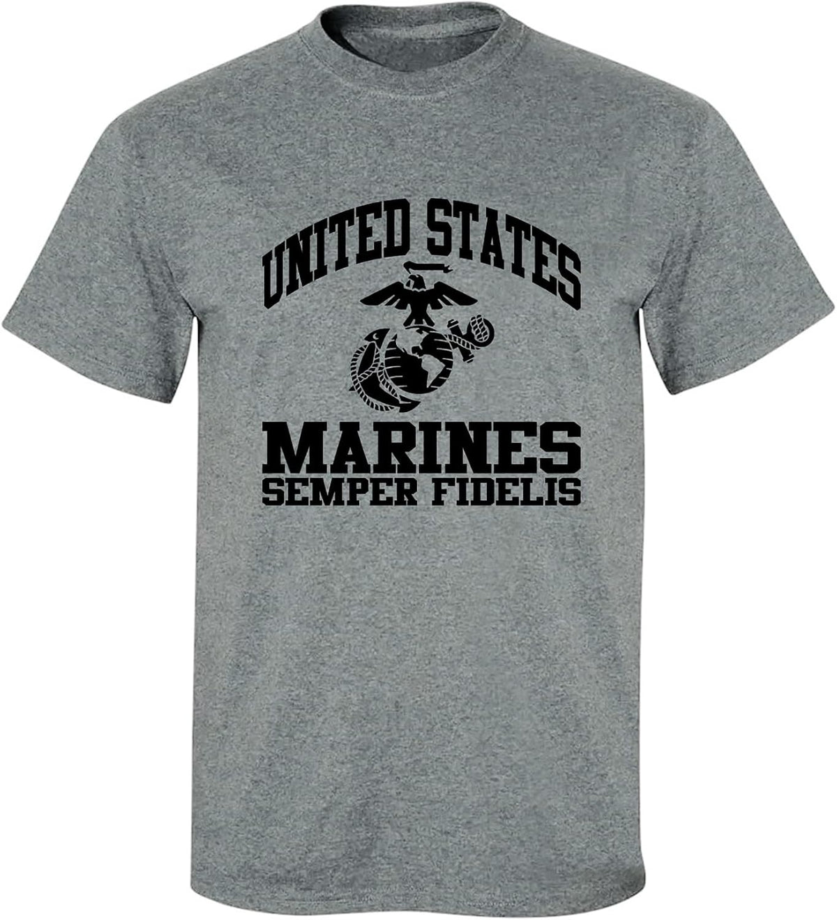 zerogravitee US Marines Semper Fidelis Adult Short Sleeve T-Shirt - Dark Heather