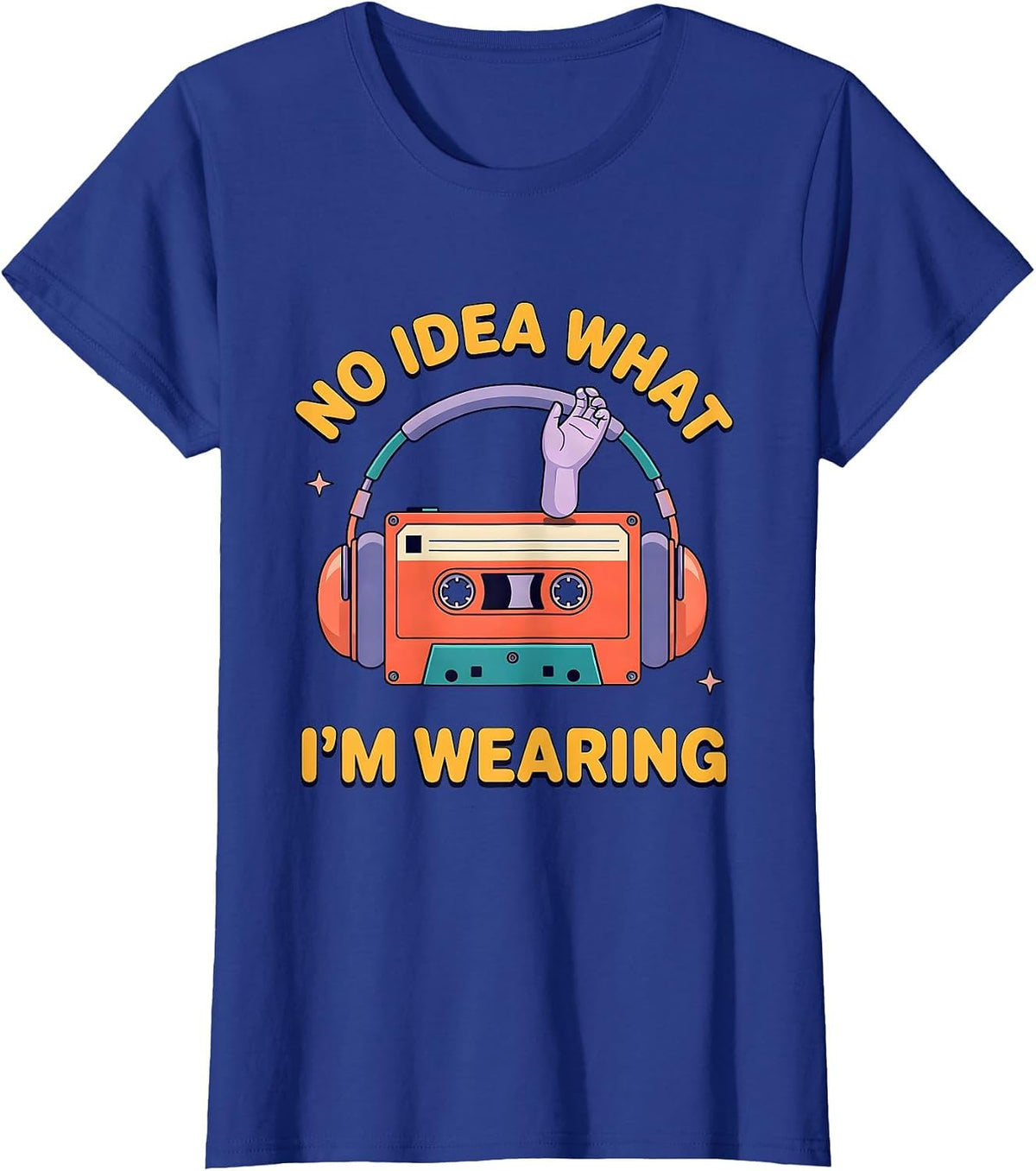 Women's No Idea What I'm Wearing Funny 80s 90s Retro Party Costume T-Shirt - Royal Blue