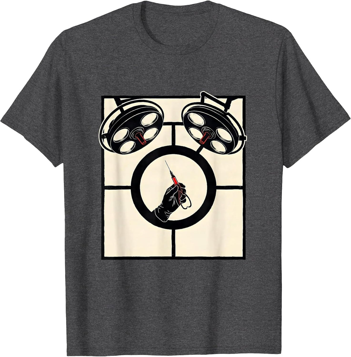 Men's Surgical Tech Stencil Graphic Occupational Pride T-Shirt - Dark Heather Grey