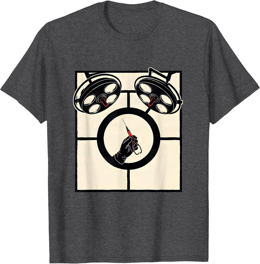 Men's Surgical Tech Stencil Graphic Occupational Pride T-Shirt - Dark Heather Grey