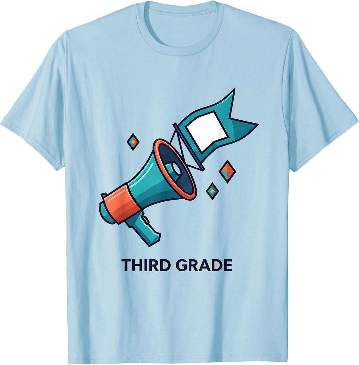 Men's Third Grade Cute Preppy Back To School Girl Teacher T-Shirt - Baby Blue
