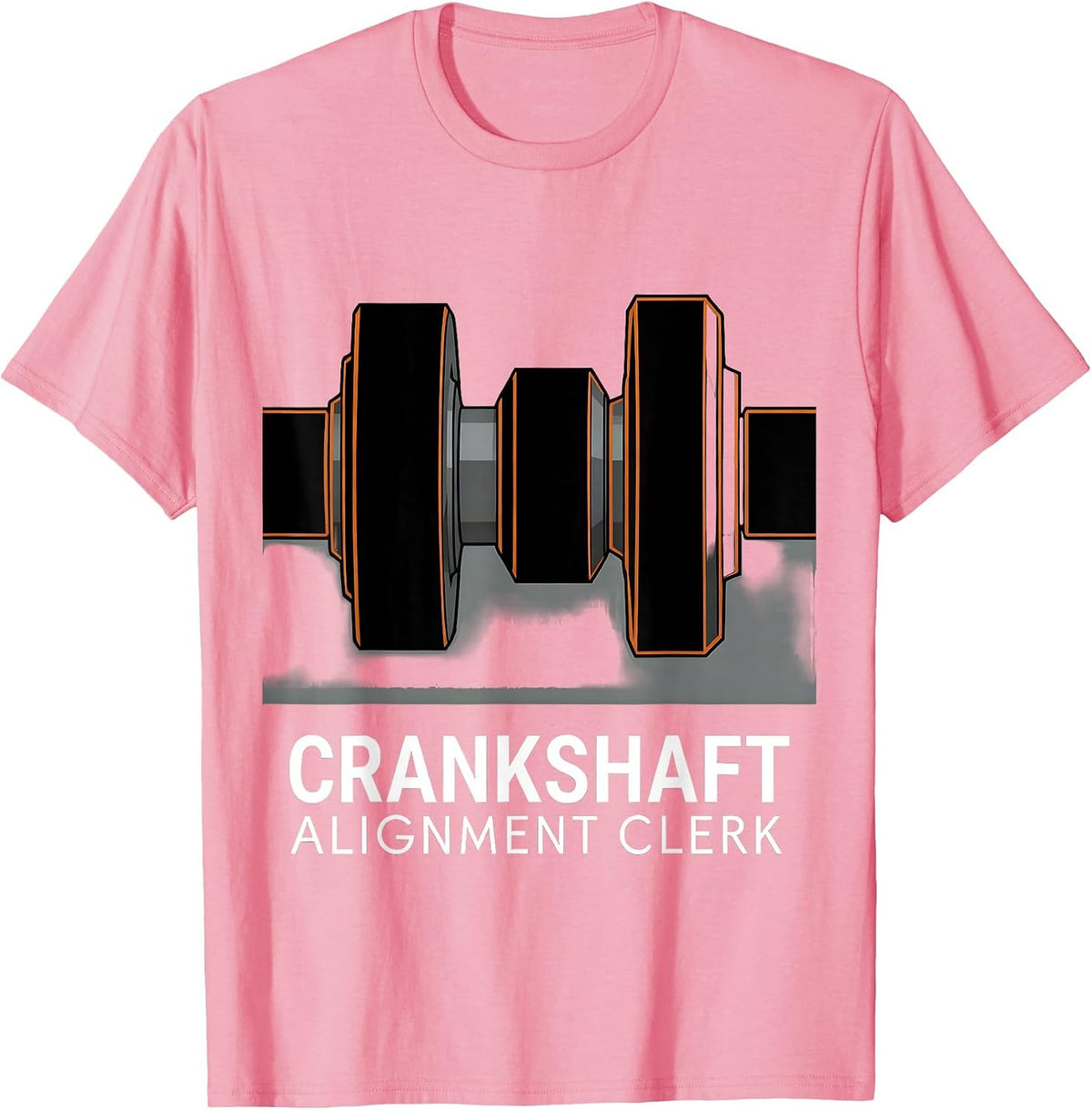 Men's Crankshaft Alignment Clerk Brutalist Car Guy Mechanic T-Shirt - Pink