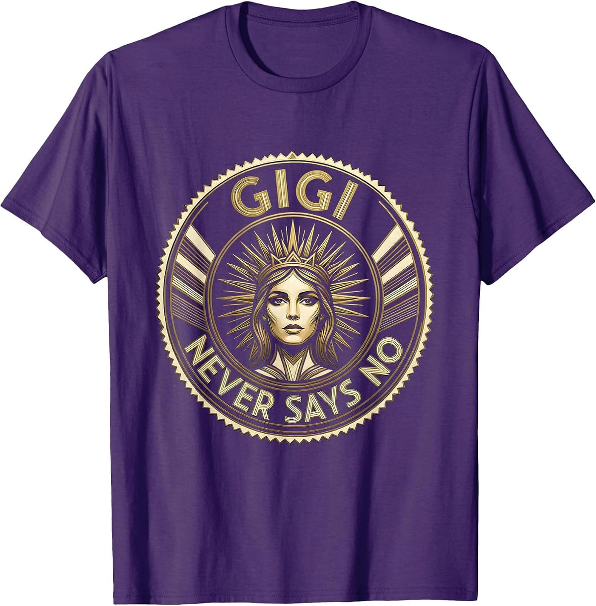 Gigi Never Says No Grandma Design T-Shirt - Purple