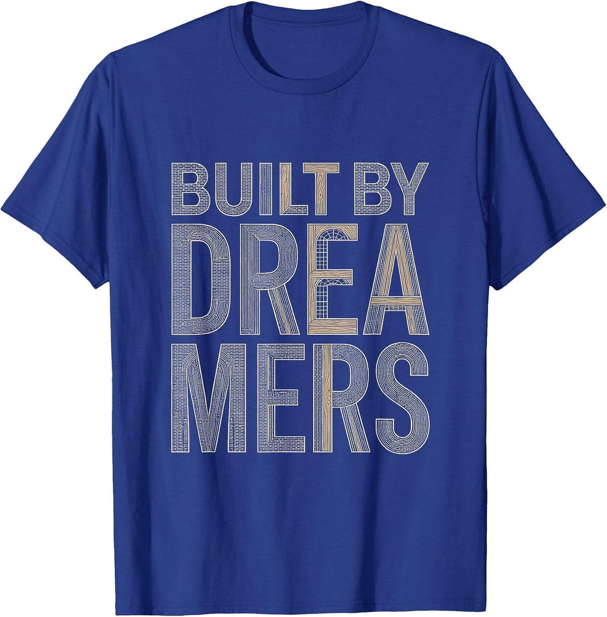 Men's Reveur House Built by Dreamers Graphic Design T-Shirt - Royal Blue