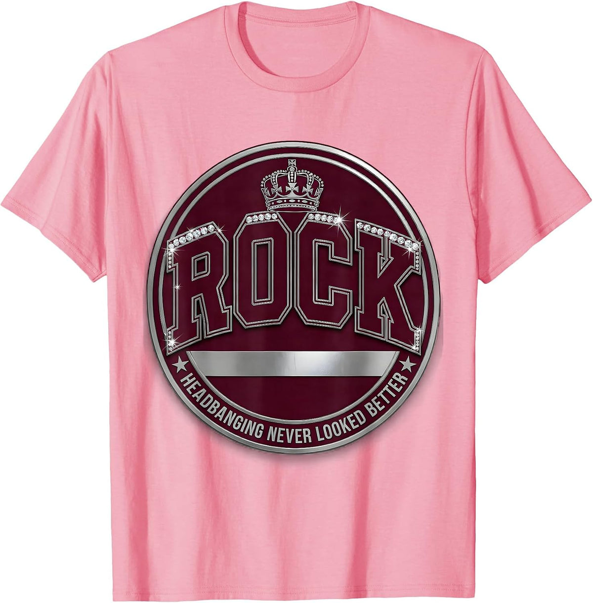 Men's Headbanging Never Looked Better Rock Women Design T-Shirt - Pink