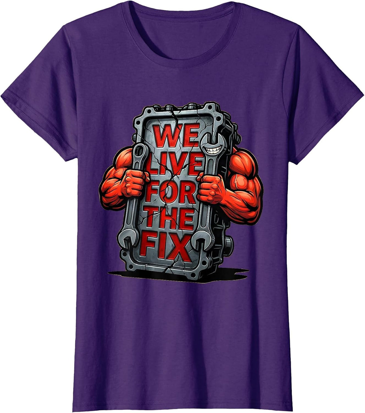 Women's We Live For The Fix Valley Forge Automotive Design T-Shirt - Purple
