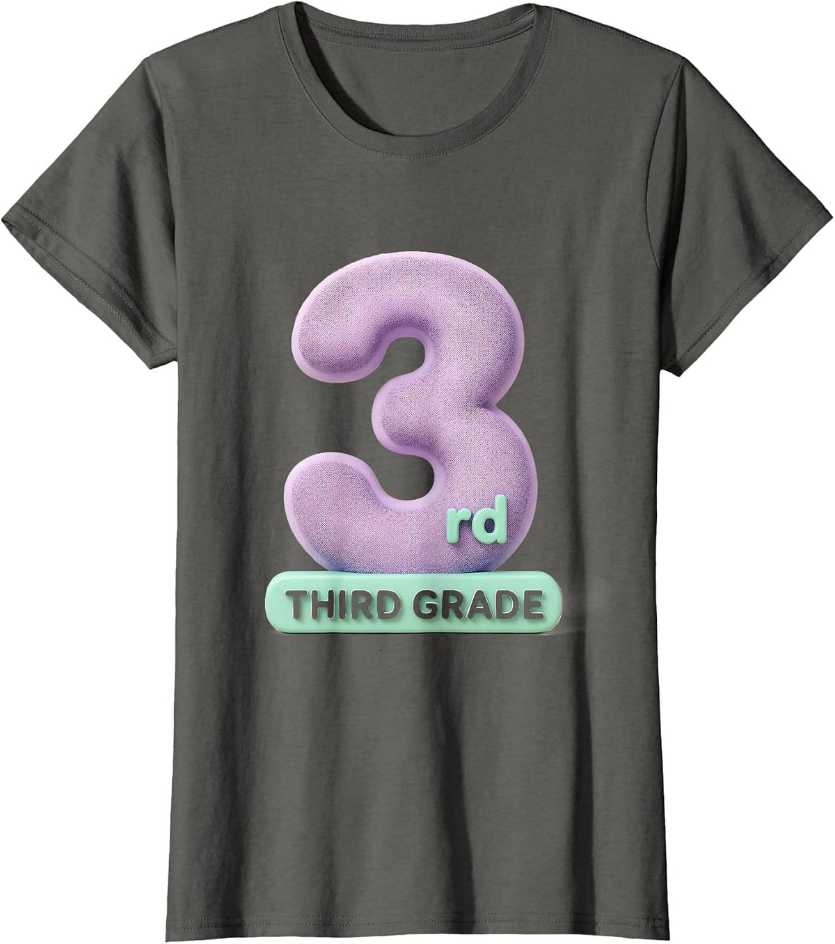 Women's Third Grade Cute Kawaii Elementary Teacher Back To School T-Shirt - Asphalt Grey