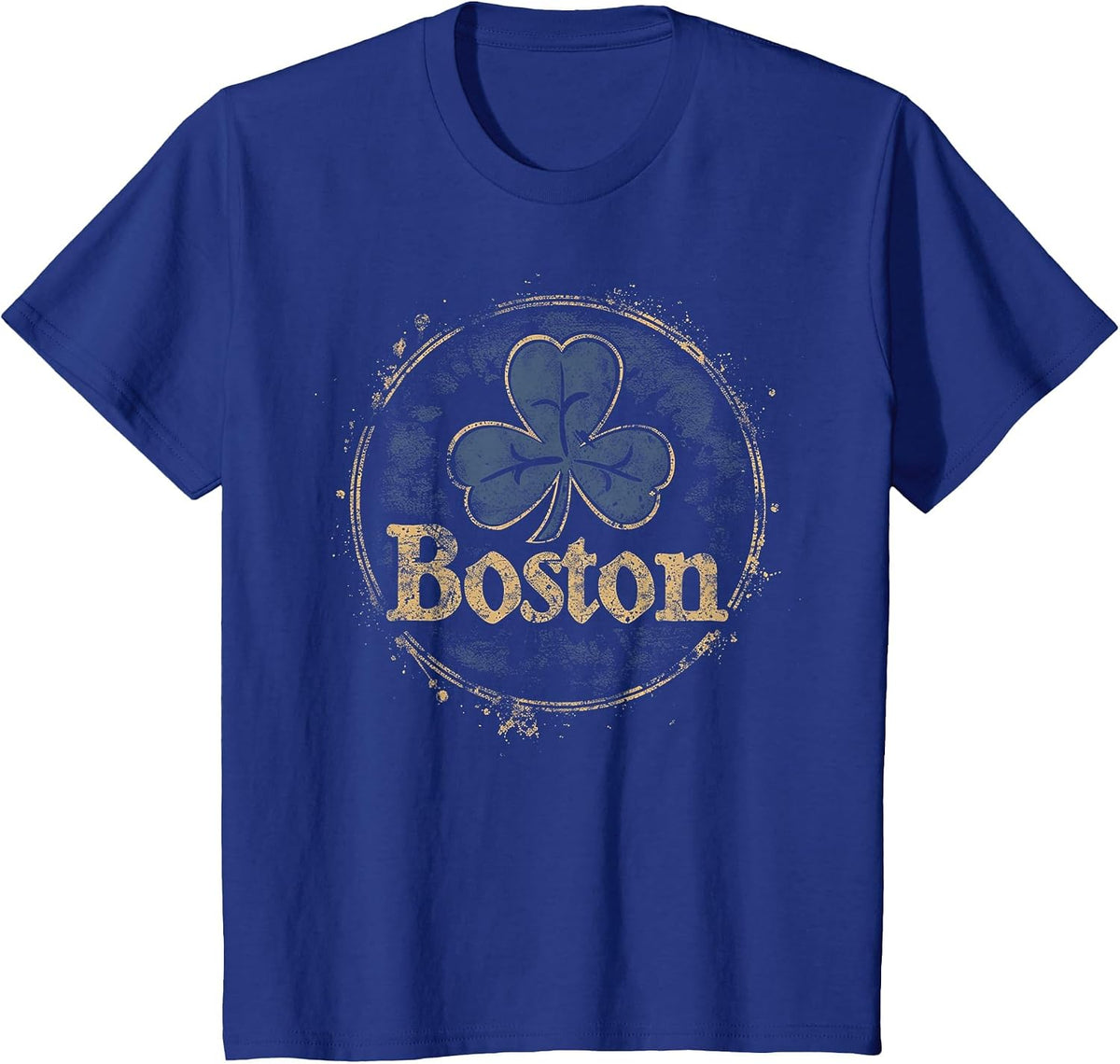 Boston - Irish St. Patrick's Day Saint Paddy's Shamrock T-Shirt - Royal Blue