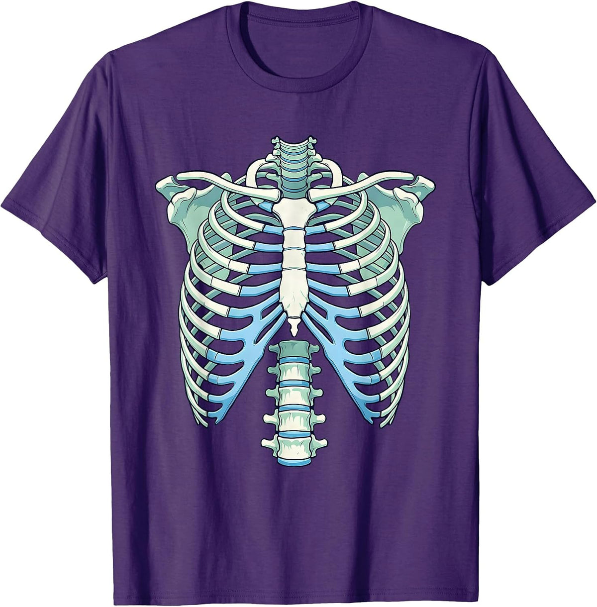 Men's Ribcage X-Ray Glow Radiology Graphic T-Shirt - Purple