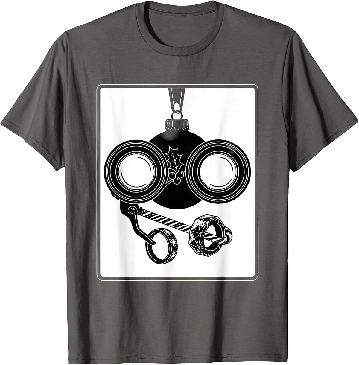 Men's Trial Frame Ornament Christmas Optometrist Eye Doctor Gift T-Shirt - Asphalt Grey