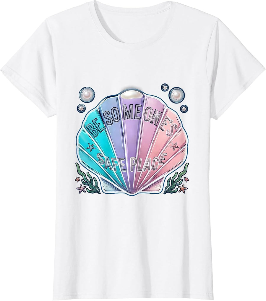 Women's Be Someone's Safe Place Domestic Violence Awareness T-Shirt - White