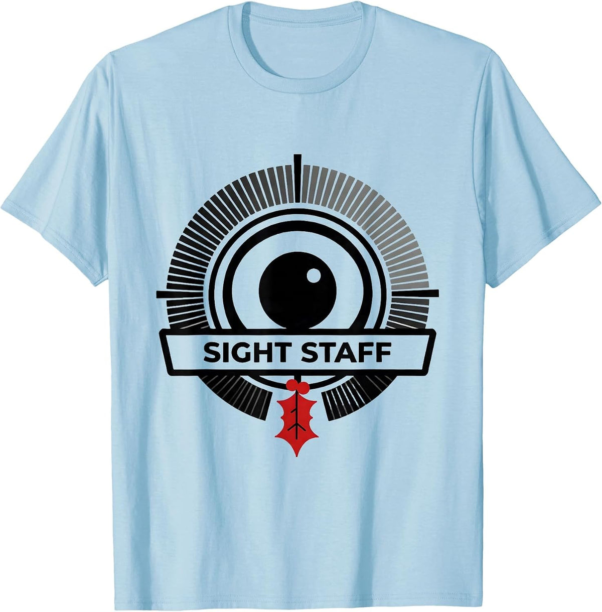Men's Sight Staff Emblem Funny Optometrist Eye Doctor Christmas T-Shirt - Baby Blue