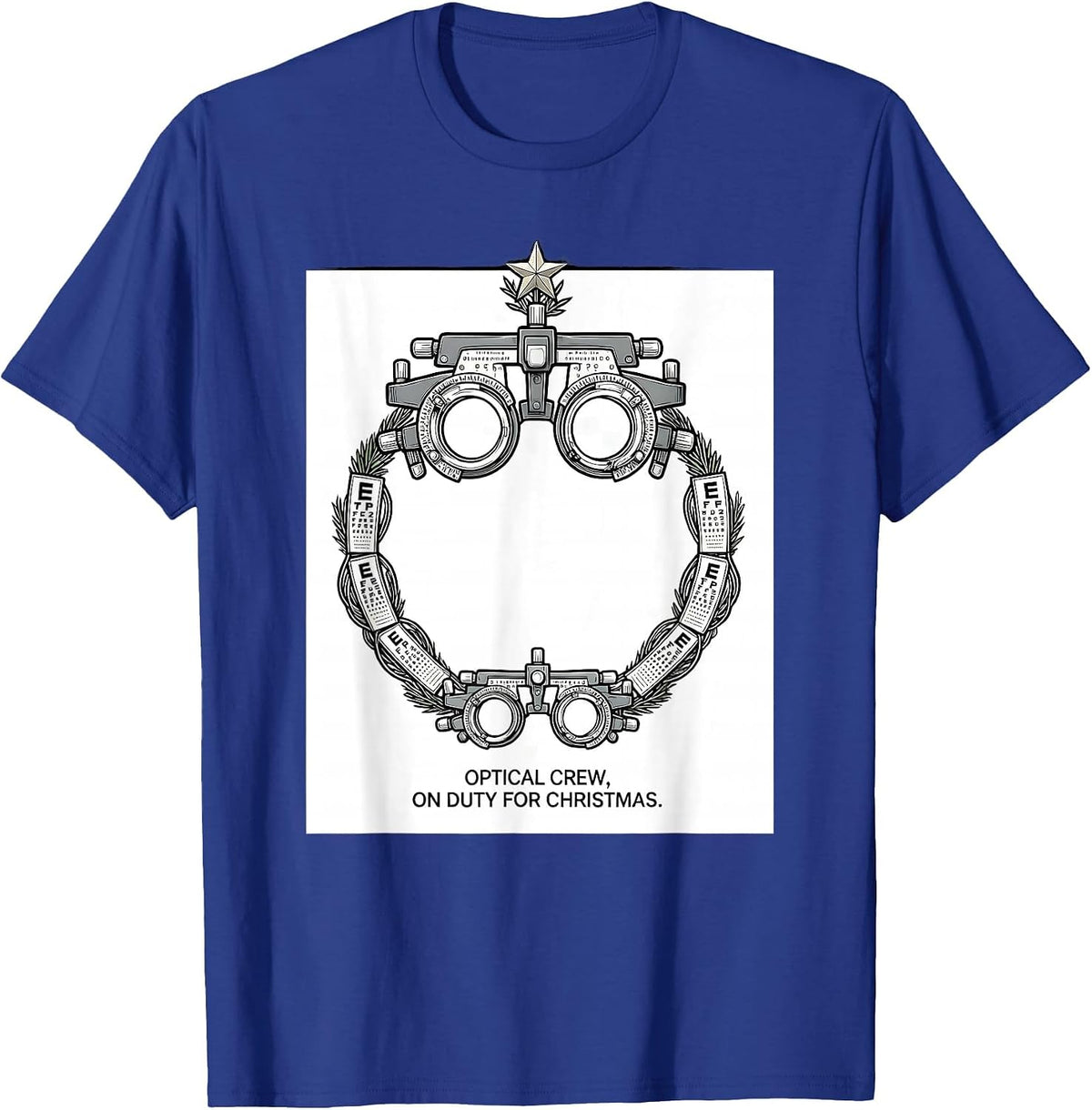 Men's Optical Crew On Duty For Christmas Funny Optometrist Eye T-Shirt - Royal Blue