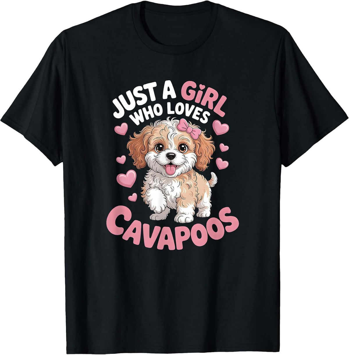 Girls Cavapoo T-Shirt - Black