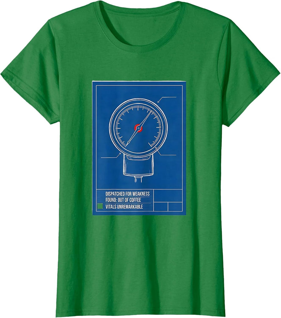 Women's Dispatched For Weakness Out Of Coffee EMT Paramedic Humor T-Shirt - Kelly Green