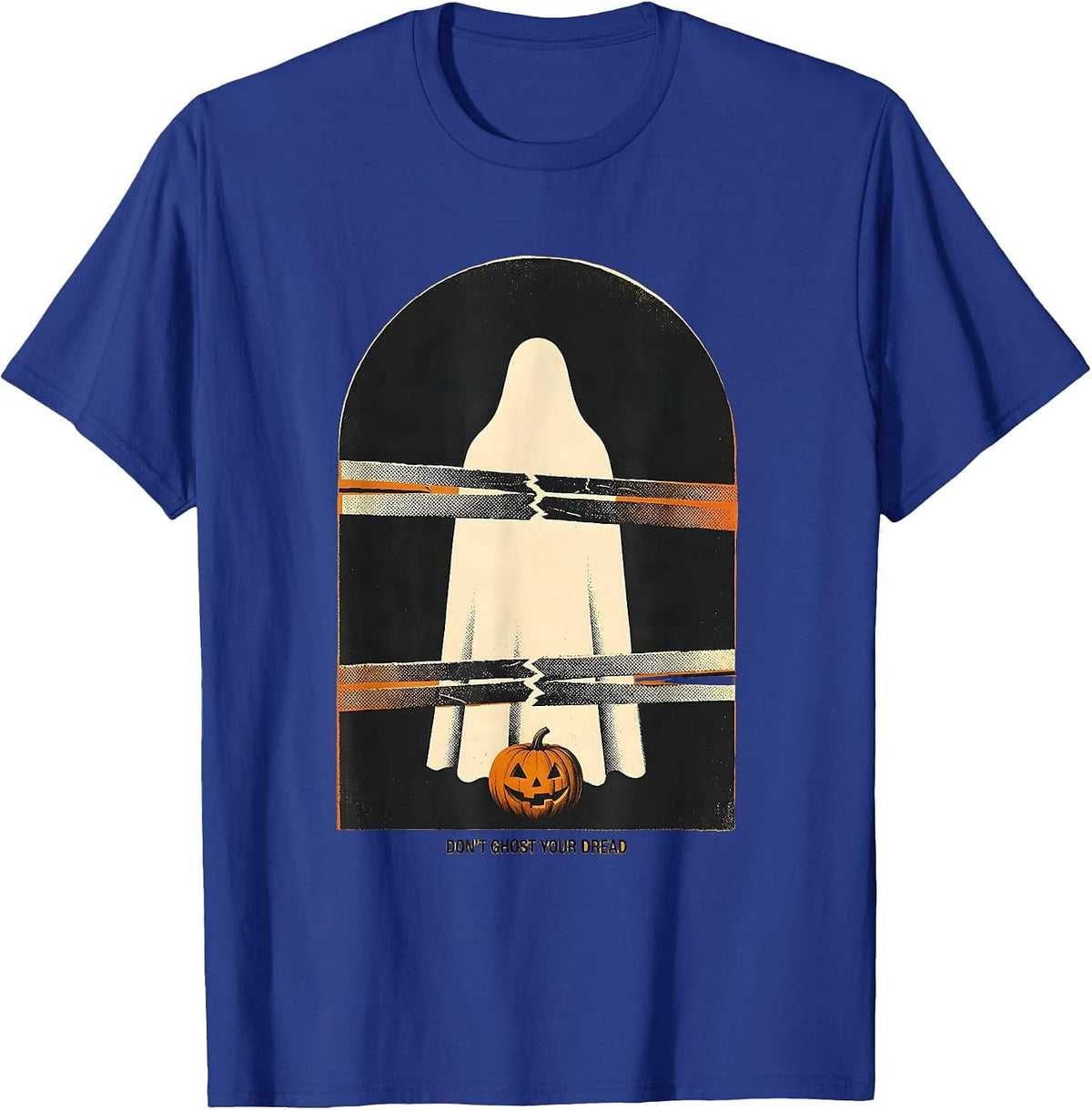 Men's Don't Ghost Your Dread Halloween Mental Health Screenprint T-Shirt - Royal Blue