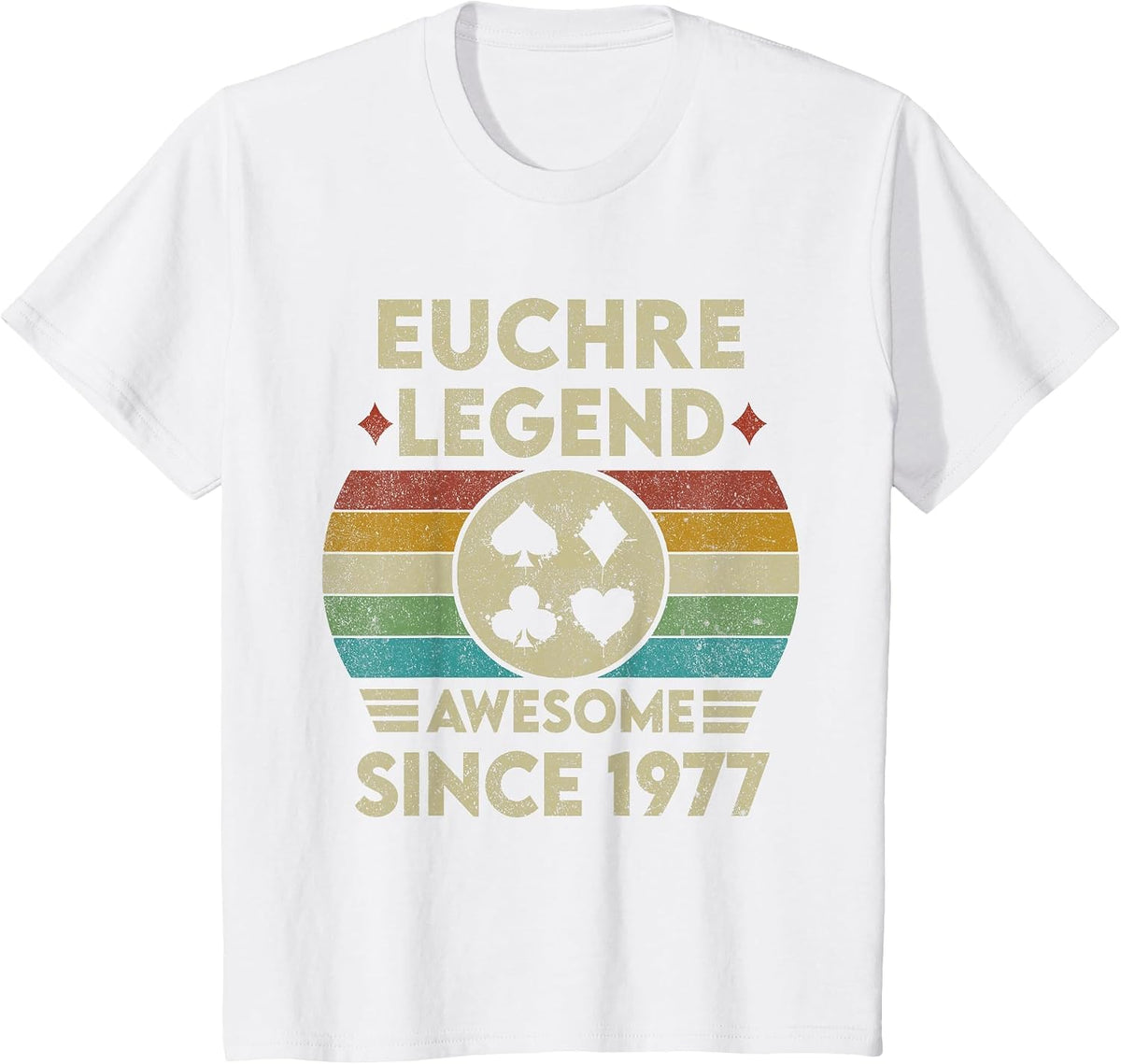 Euchre Legend 46 Years Old Awesome Since 1977 Euchre T-Shirt - White