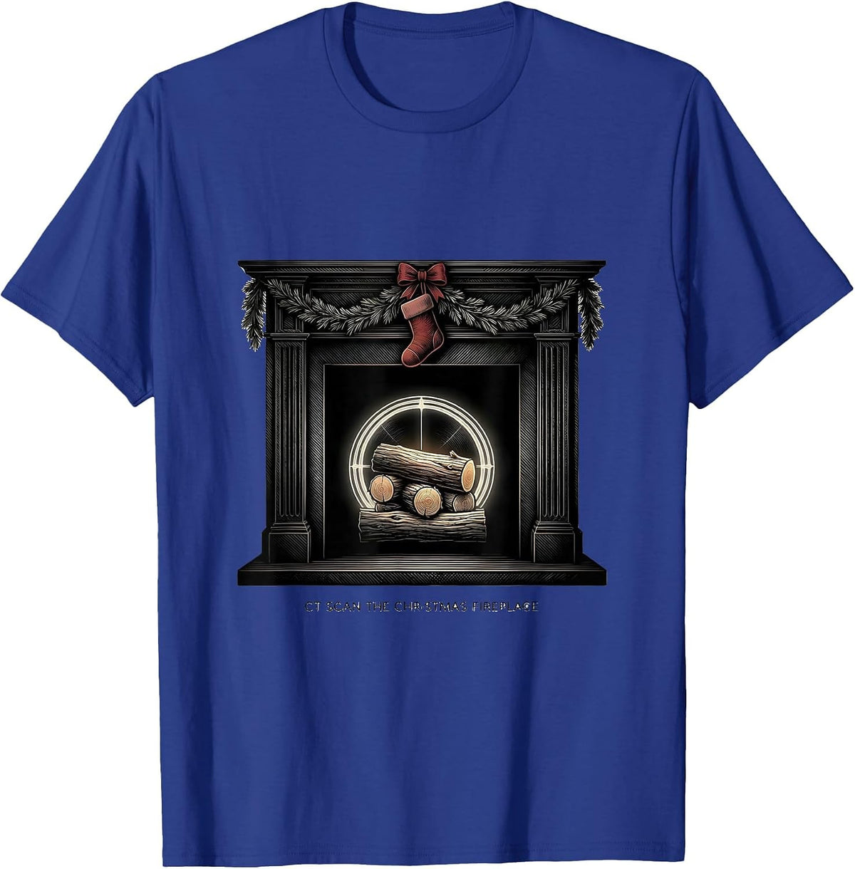 Men's CT Scan The Christmas Fireplace Radiology Tech Humor T-Shirt - Royal Blue