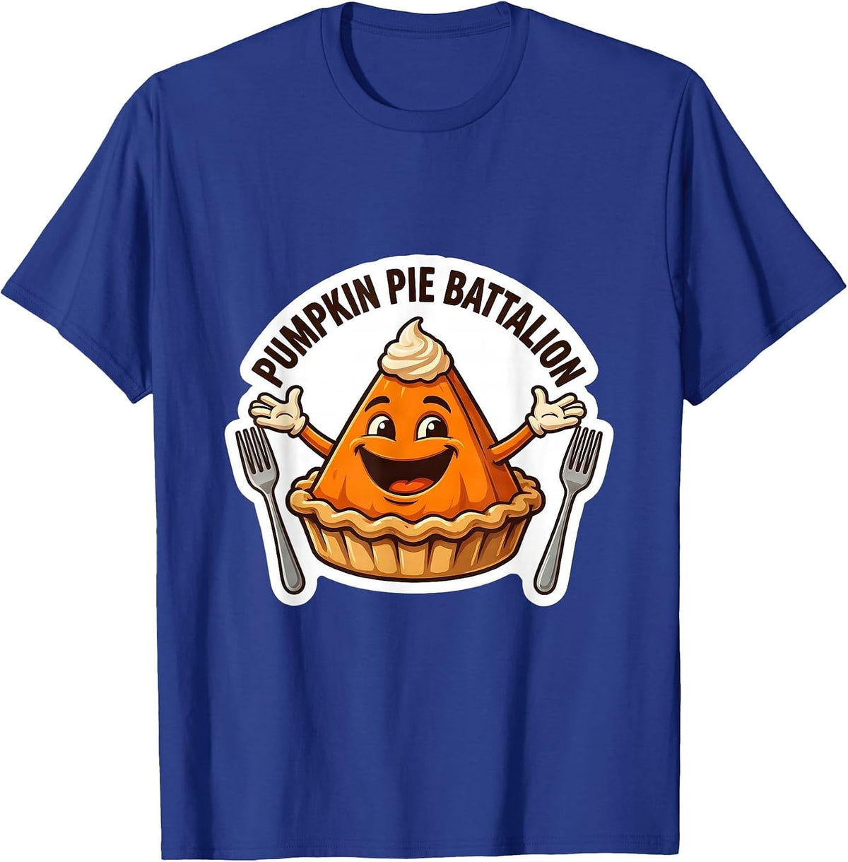 Men's Pumpkin Pie Battalion Funny Thanksgiving Pie Lover Humor T-Shirt - Royal Blue