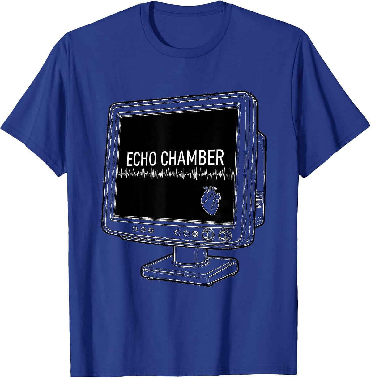 Men's Echo Chamber Funny Sonographer Ultrasound Tech Humor T-Shirt - Royal Blue