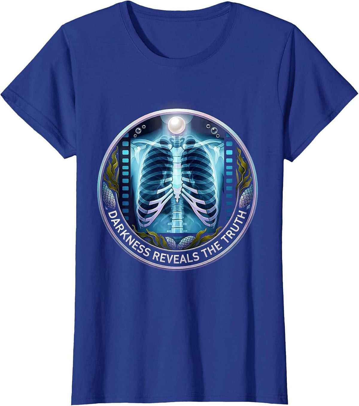 Women's Darkness Reveals The Truth Radiology Design T-Shirt - Royal Blue