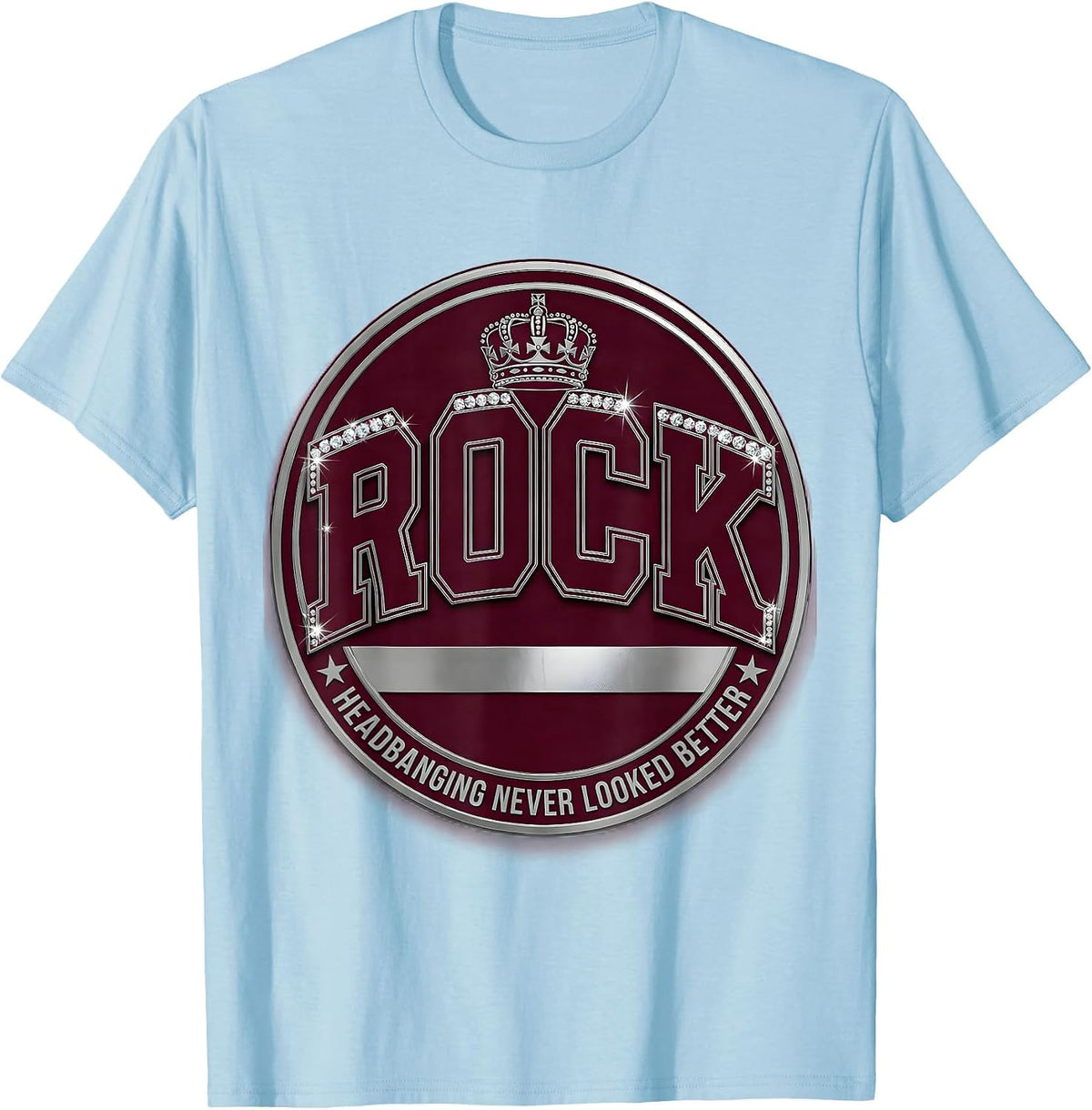 Men's Headbanging Never Looked Better Rock Women Design T-Shirt - Baby Blue